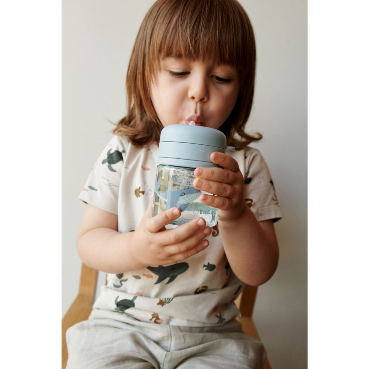 LIEWOOD Sea Creature / Sandy Pavia Tritan Straw Kopp 280ml