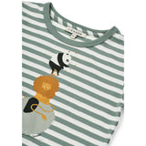 LIEWOOD Circus / Stripe Peppermint / Creme De La Creme Apia Placement Shortsleeve T-Skjorta