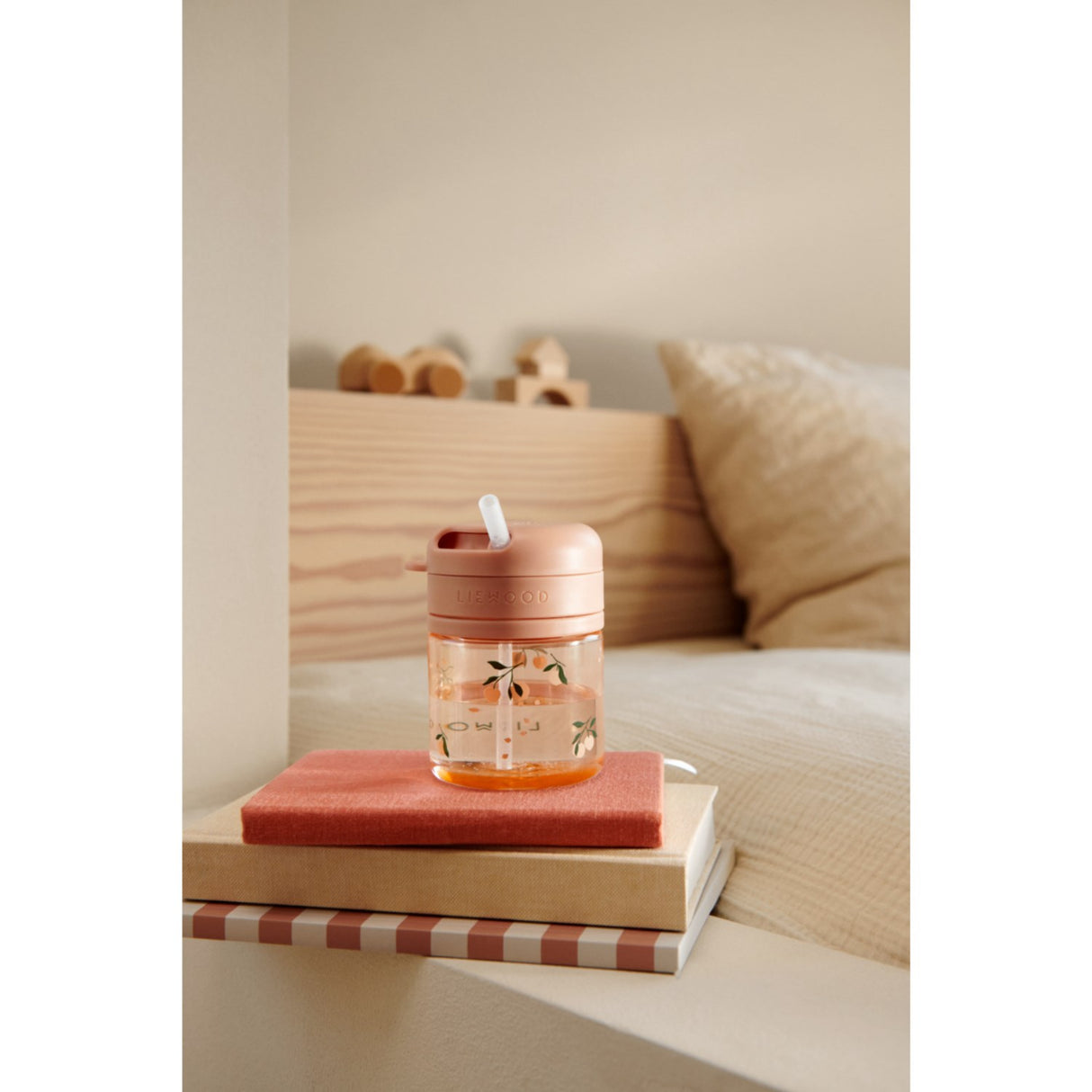 LIEWOOD Peach / Sea Shell Pavia Tritan Straw Kopp 280ml