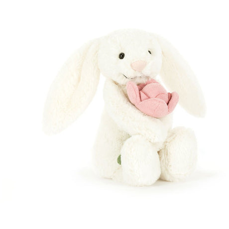 Jellycat Bashful kanin creme m/blomst 18 cm