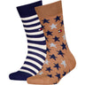 Tommy Hilfiger Classic Khaki/Blue Kids Strumpor 2-Pack Stars och Stripes