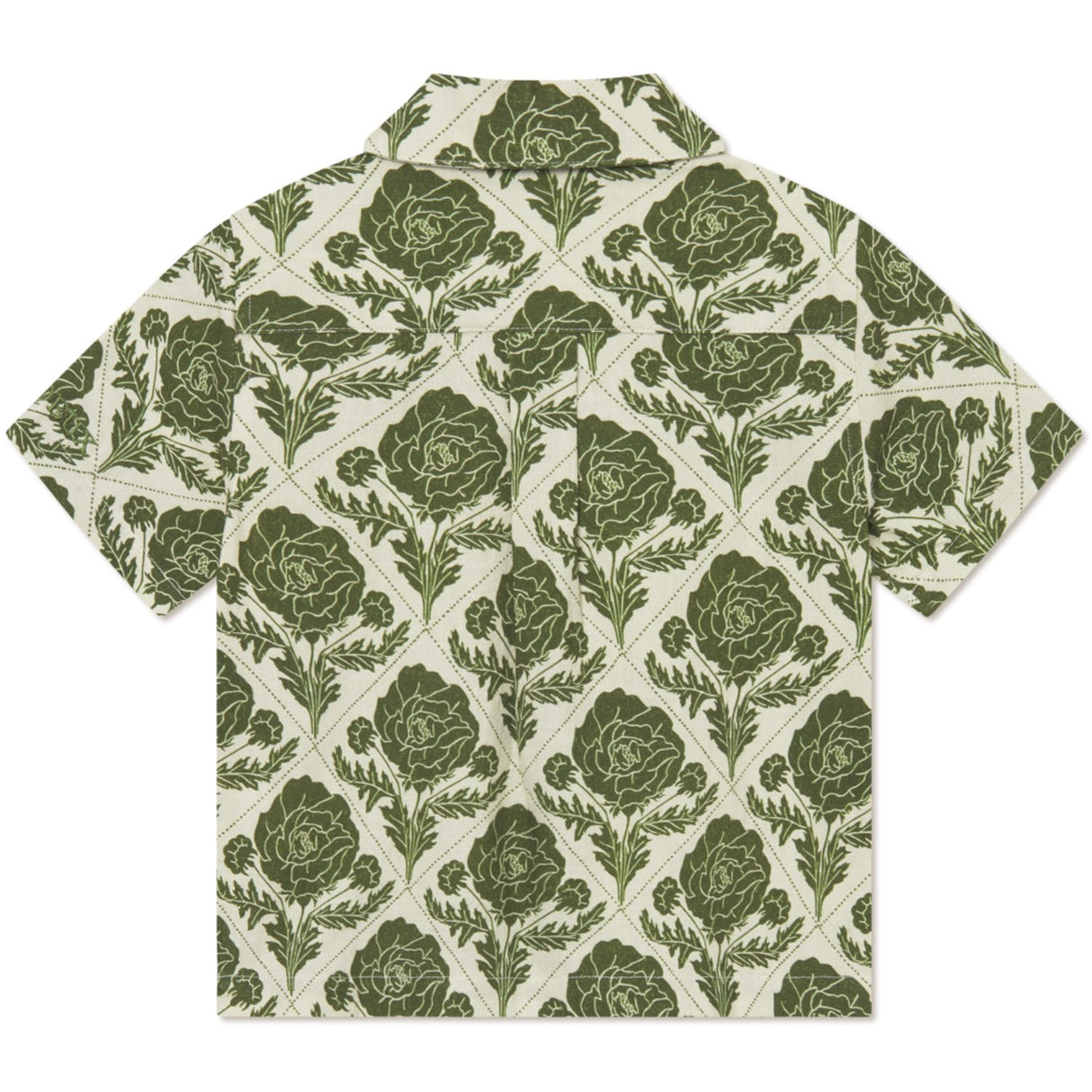 Les Deux Kids Vintage Green/Ivory Lesley Flower Tile AOP Skjorta