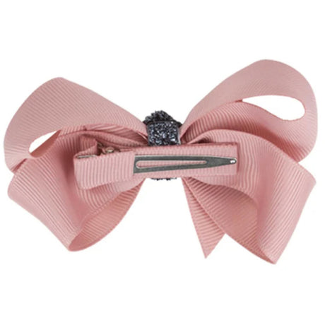 Bow's by Stær Klassisk Rosett - Antique Rose/Grå Glitter - 8 cm