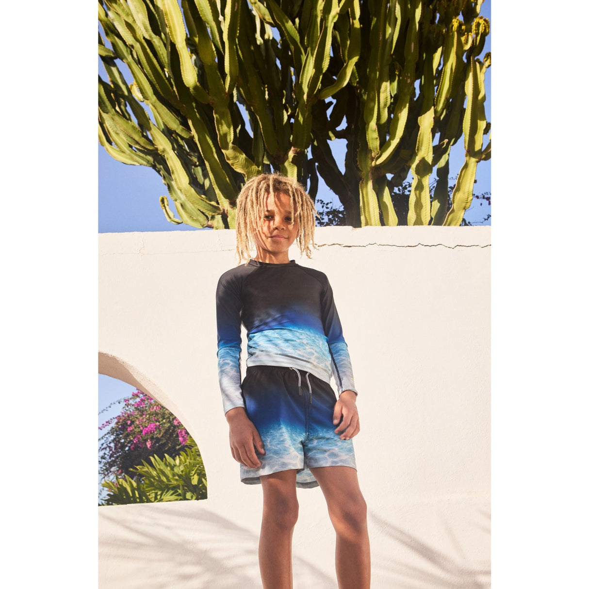 Molo Faded Ocean Neptune LS Swim Topp