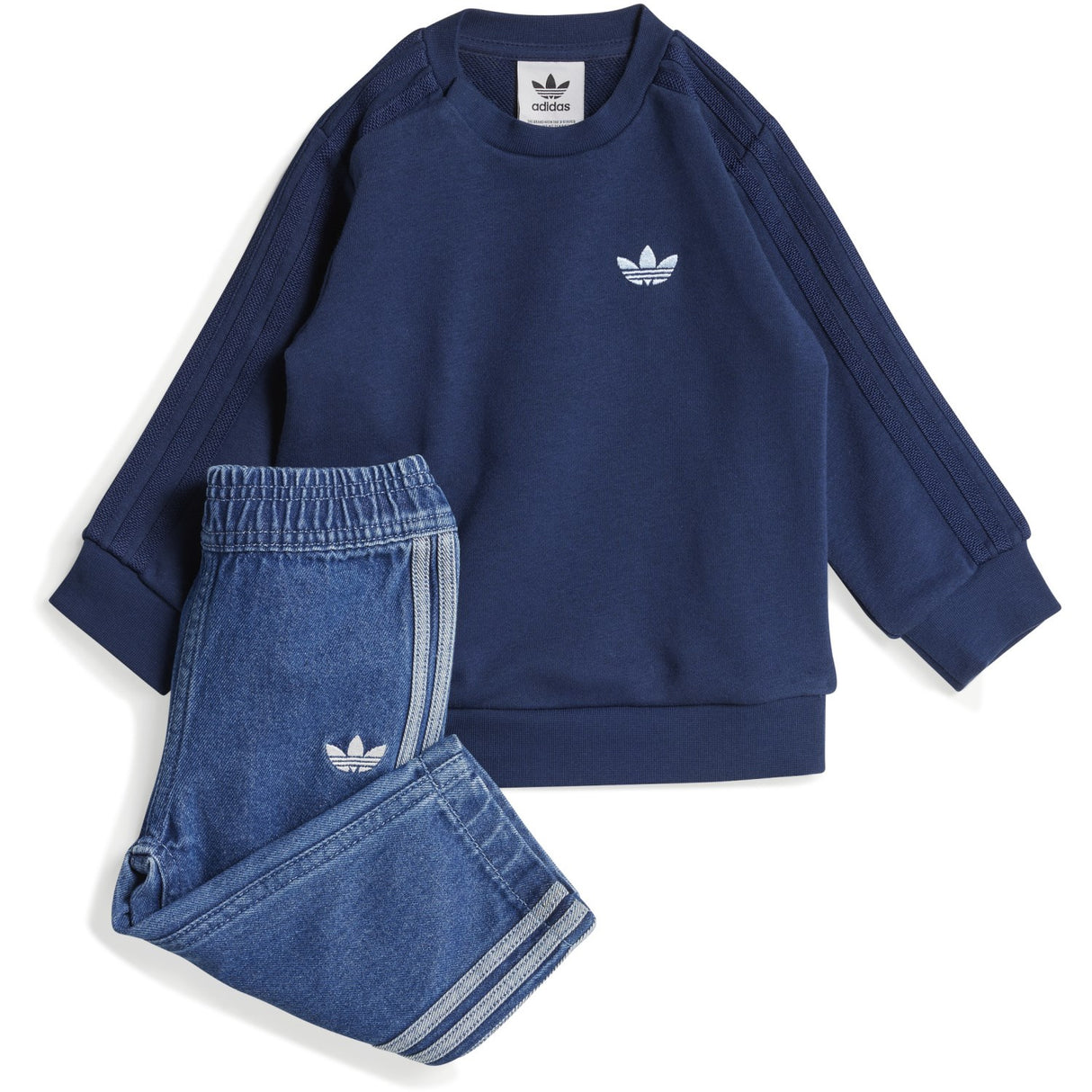 adidas Originals Medium Blue Denim/Night Indigo Denim Crew Set