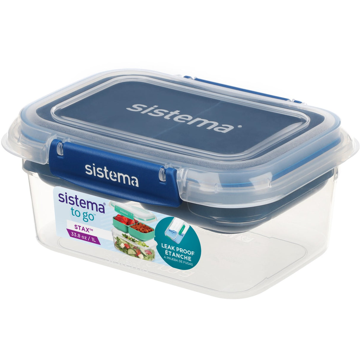 Sistema Ocean Blue Rectangle Stax To Go Lunchlåda 1L