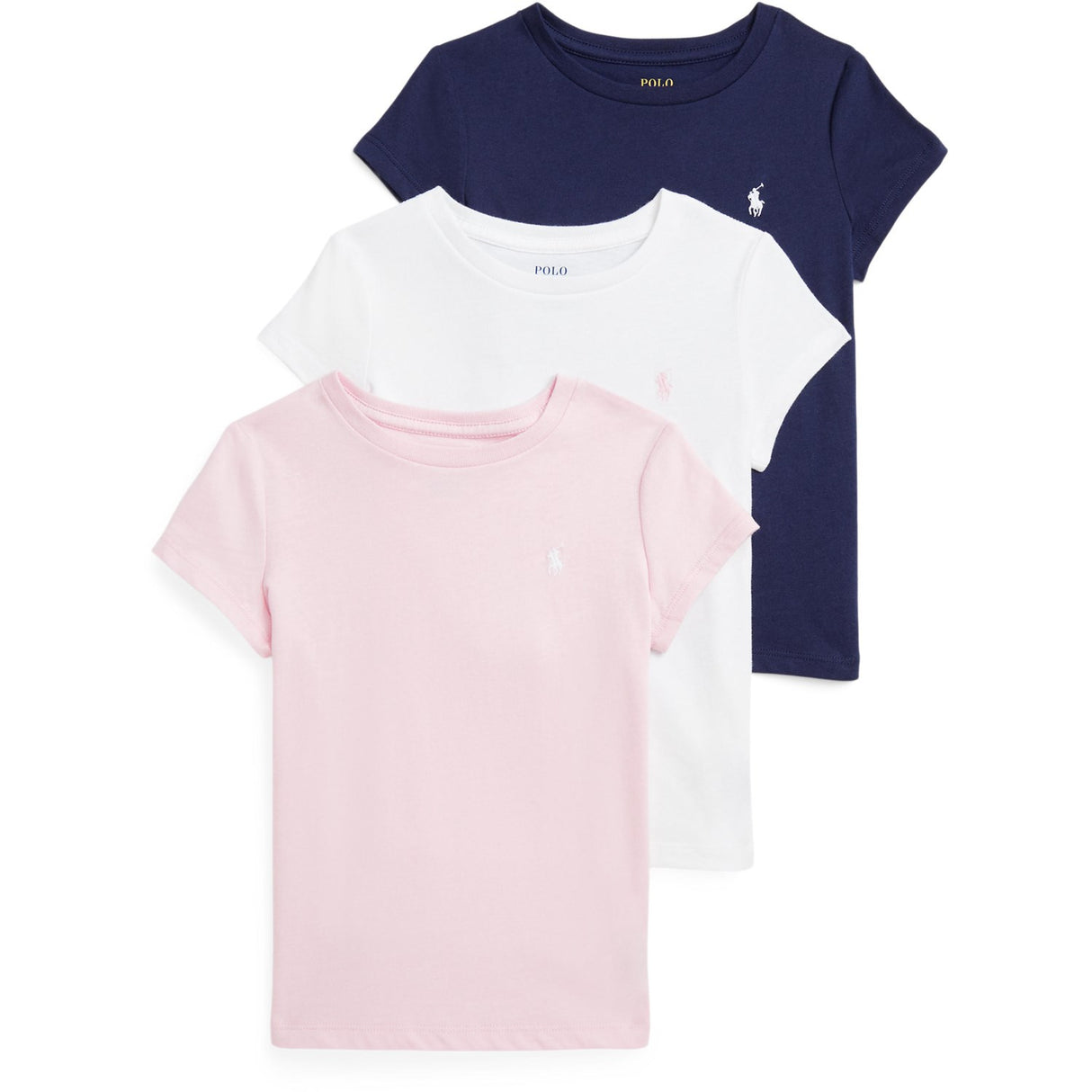 Polo Ralph Lauren White / Hintofpink /Newport Navy Girl Presentlåda Set 3-Pack T-Shirts