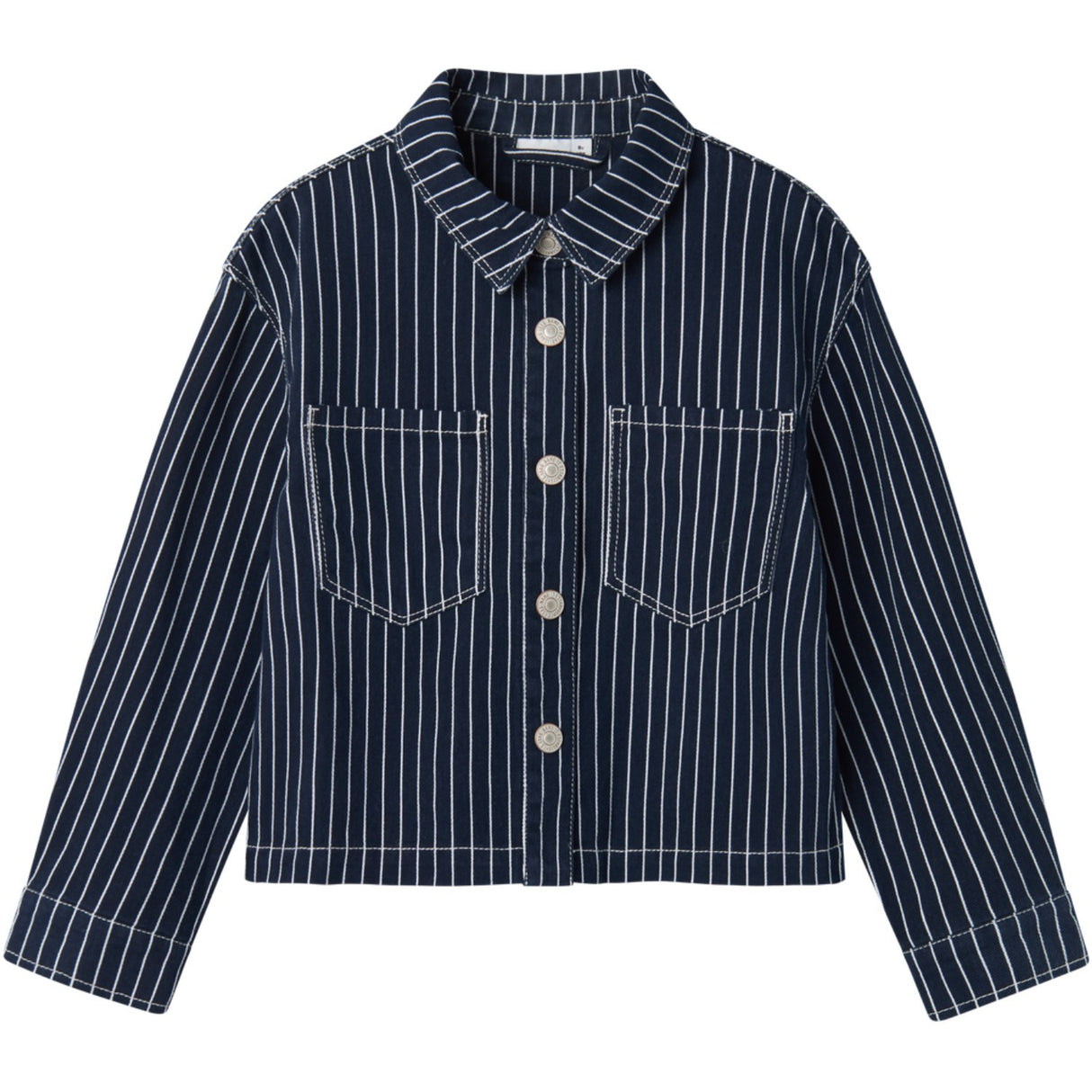 Name It Navy Blazer Zoe Twill Oversize Stripe Skjorta