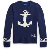 Pikétröja Ralph Lauren Newport Navy / Clubhouse Cream Girl Pullover