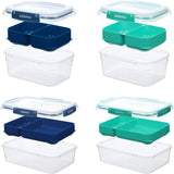 Sistema Minty Teal / Ocean Blue Club 4-pack Stax To Go Lunchlådor 2,2L