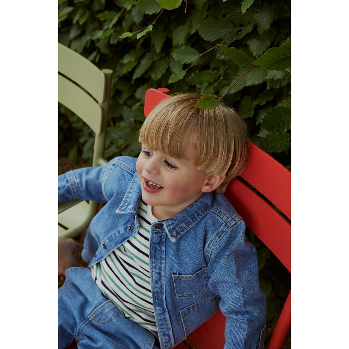 COPENHAGEN COLORS Lt Blue Indigo Washed Organic Jeans Jacka