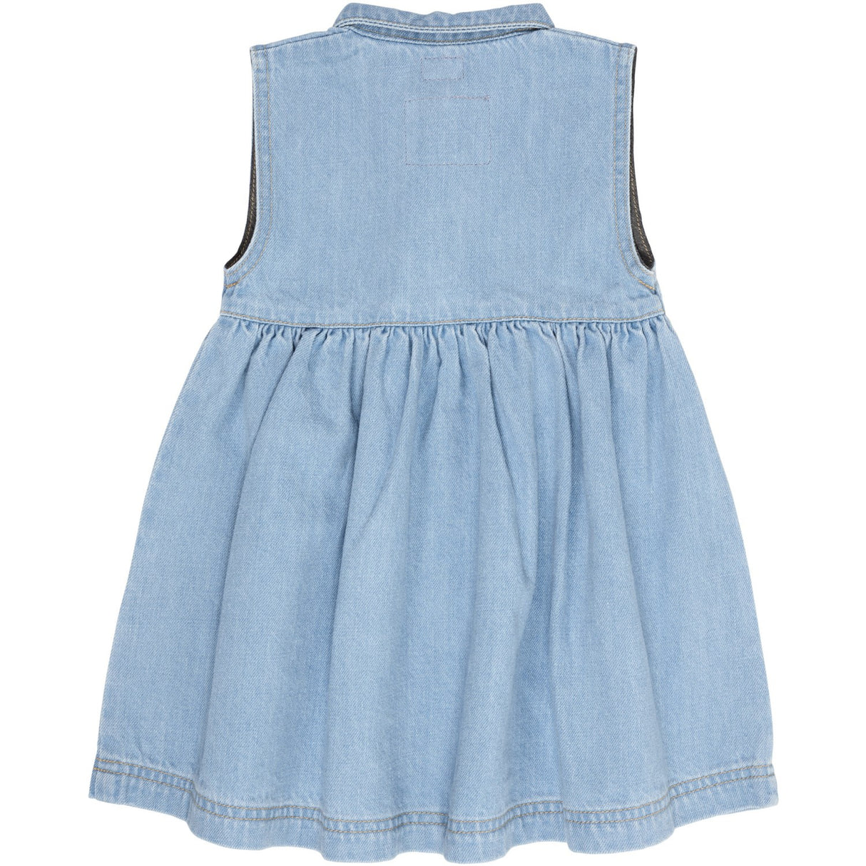 COPENHAGEN COLORS Super Lt Blue Indigo Washed Organic Denim Klänning m. Krage