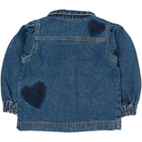 COPENHAGEN COLORS Indigo Blue Washed Organic Denim Hearts Jacka