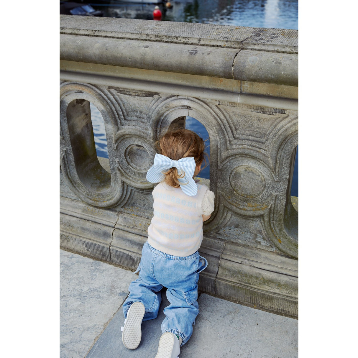 COPENHAGEN COLORS Lt Blue Indigo Washed Organic Cargo Denim Byxor