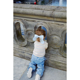 COPENHAGEN COLORS Lt Blue Indigo Washed Organic Cargo Denim Byxor