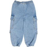 COPENHAGEN COLORS Lt Blue Indigo Washed Organic Cargo Denim Byxor