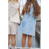 COPENHAGEN COLORS Super Lt Blue Indigo Washed Organic Denim Spencer Klänning W Heart