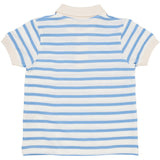 COPENHAGEN COLORS Sky Blue Stripe Pique Stripe Pique Piker Shirt