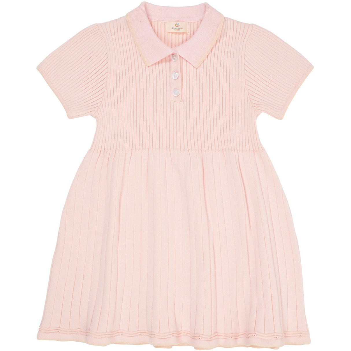 COPENHAGEN COLORS Ballerinaskor/Cream Comb. Rib Pikétröja Stickad Klänning