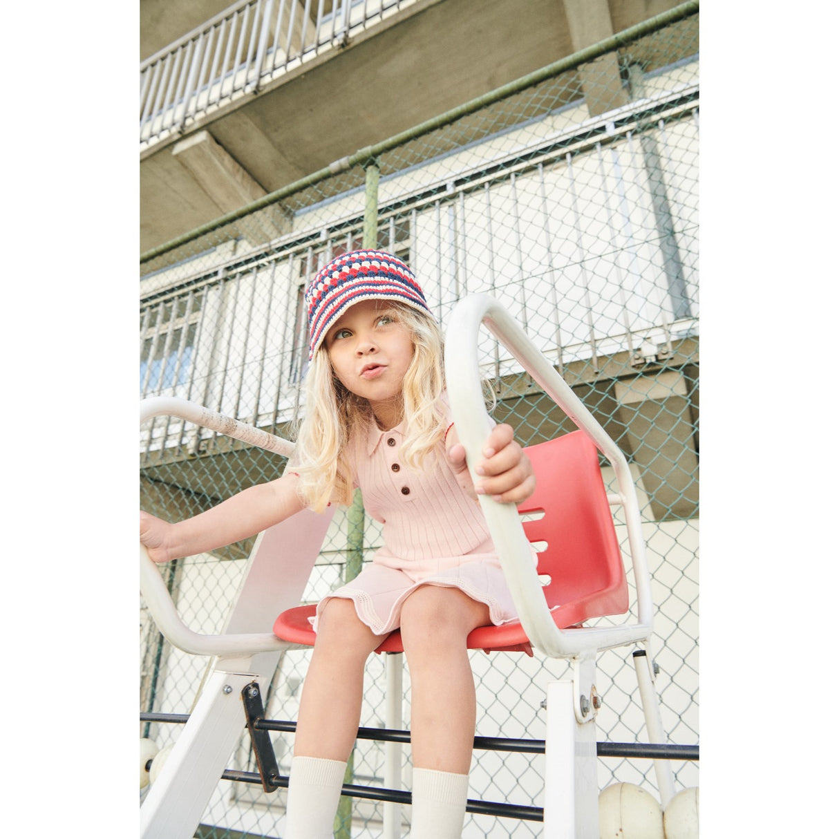 COPENHAGEN COLORS Ballerinaskor/Berry Comb. Rib Stickad Pikétröja