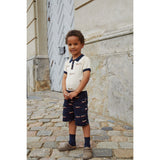 COPENHAGEN COLORS Marinblå med surfing Dog Twill Shorts