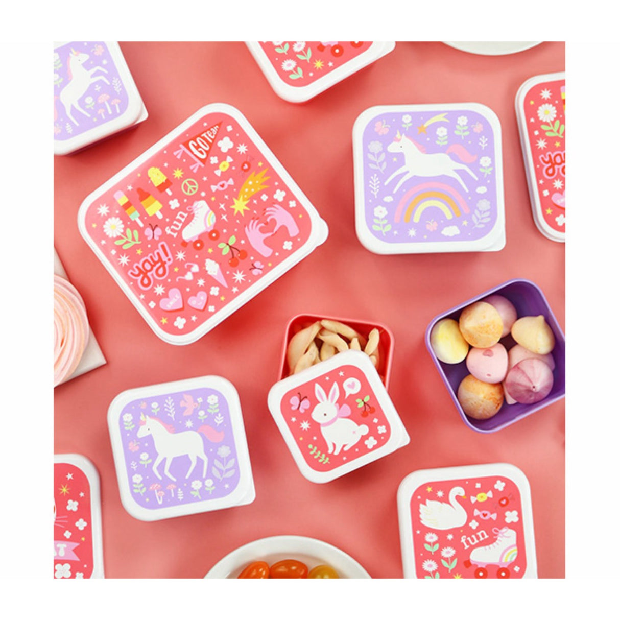 A Little Lovely Company Unicorn Dreams Lunch & Snack Box Set