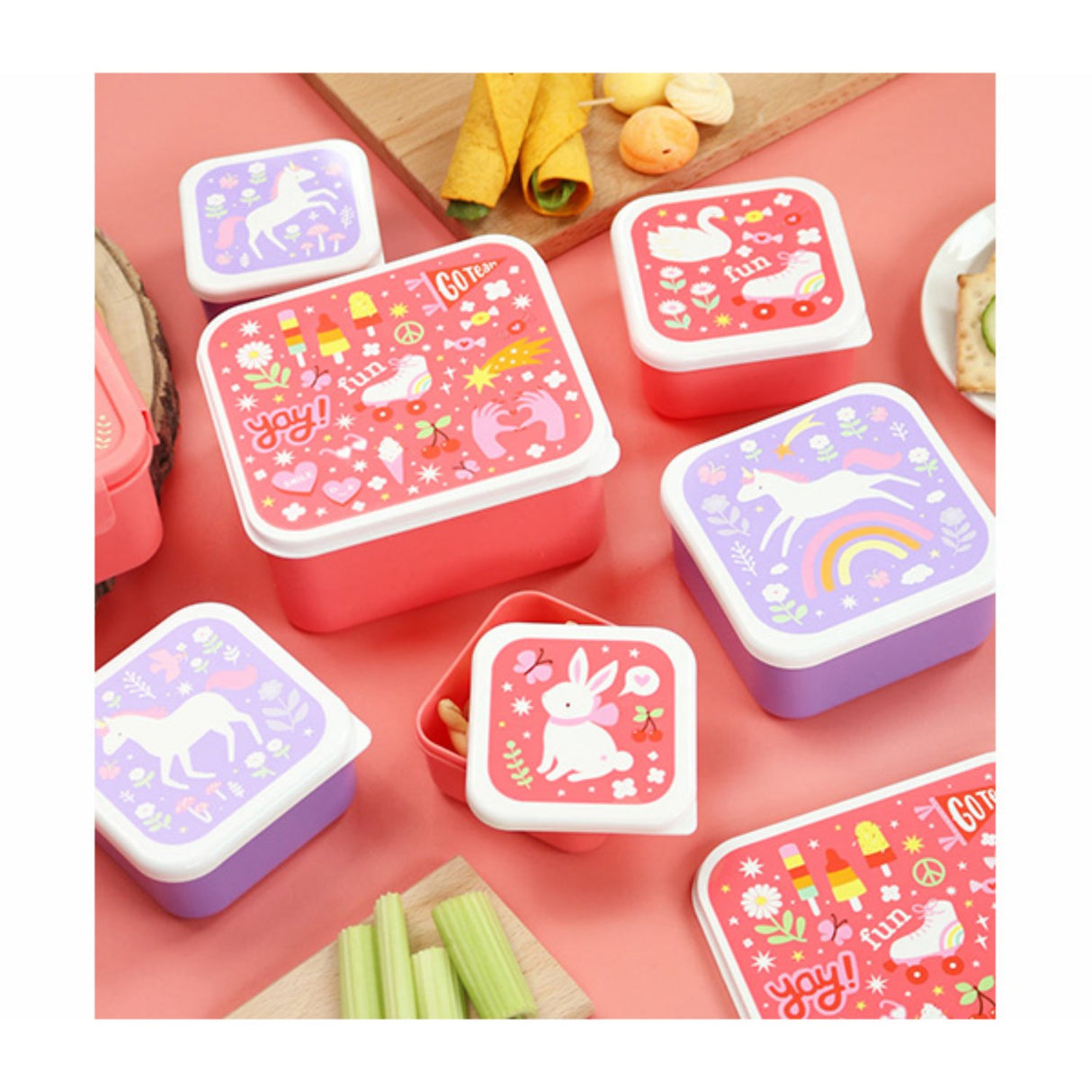 A Little Lovely Company Unicorn Dreams Lunch & Snack Box Set