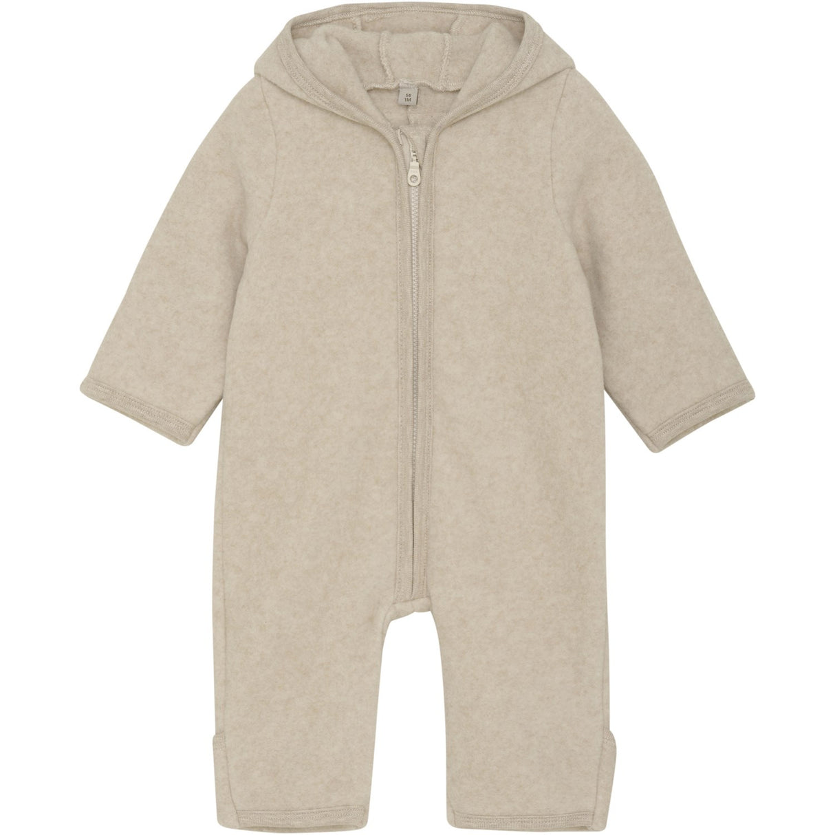 Huttelihut Camel Melange Pram Suit Ears Cot. Fleece