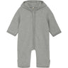 Huttelihut Light Grey Melange Pram Suit Ears Cot. Fleece