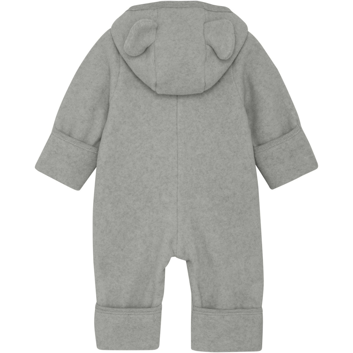 Huttelihut Light Grey Melange Pram Suit Ears Cot. Fleece