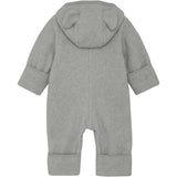 Huttelihut Light Grey Melange Pram Suit Ears Cot. Fleece