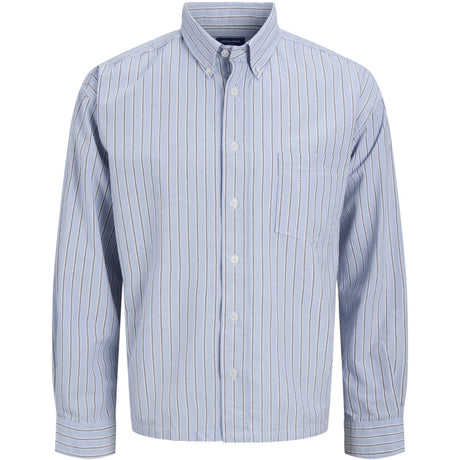 Jack & Jones Junior Cashmere Blue Stripes Theo Boxy Oxford Skjorta