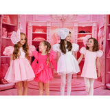 Dolly by Le Petit Tom White Dolly World V-Back Puff Sleeve Organza Tutu Klänning