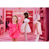 Dolly by Le Petit Tom White Dolly World V-Back Puff Sleeve Organza Tutu Klänning