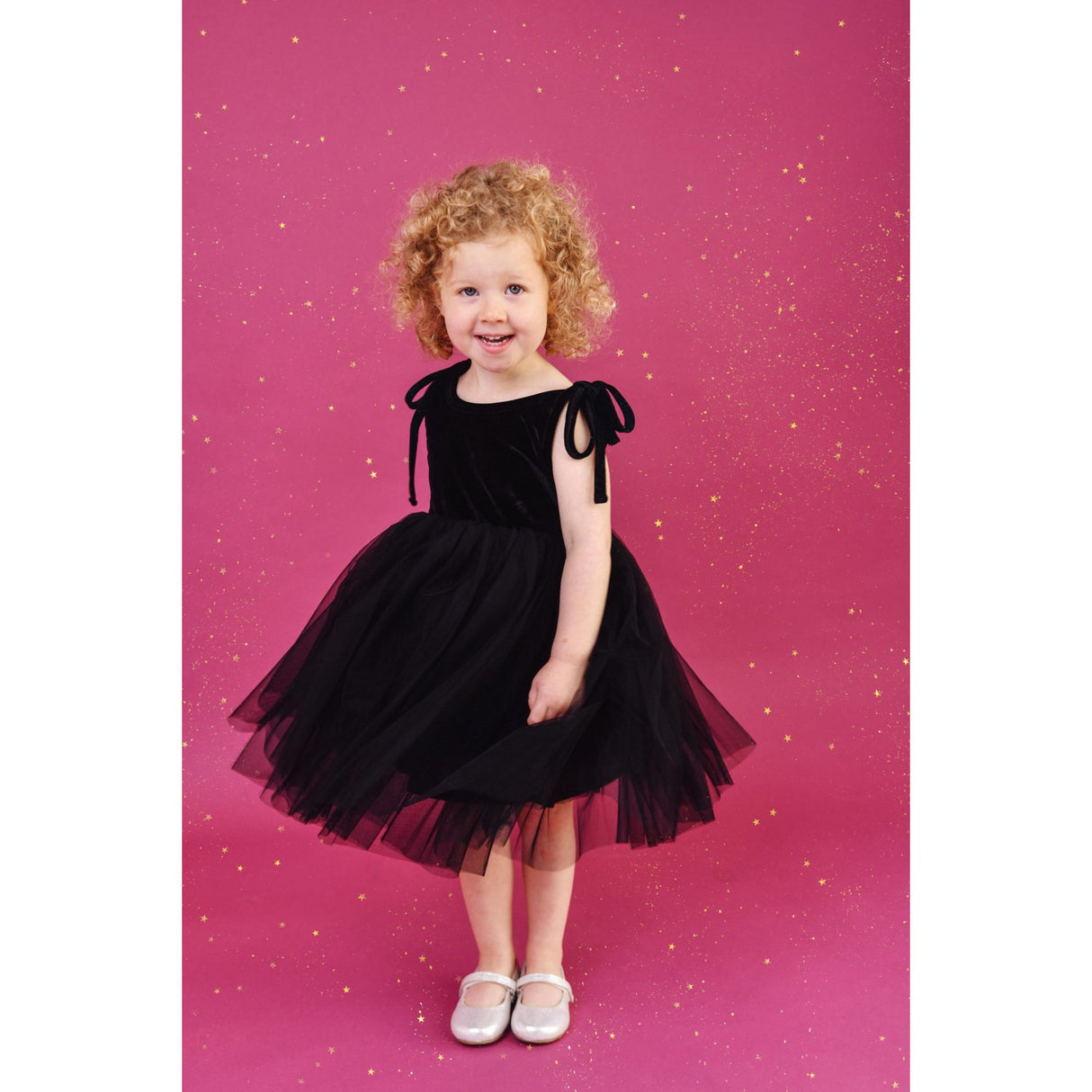 Dolly by Le Petit Tom Black Dolly Universe Velvet Cosmic Strings Tutu Klänning