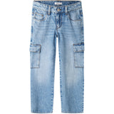 Name It Light Blue Denim Rose Wide Cargo Jeans