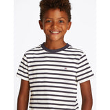 Tommy Hilfiger Dark Night Navy White Breton Stripe Essential Bomull Reg T-Skjorta