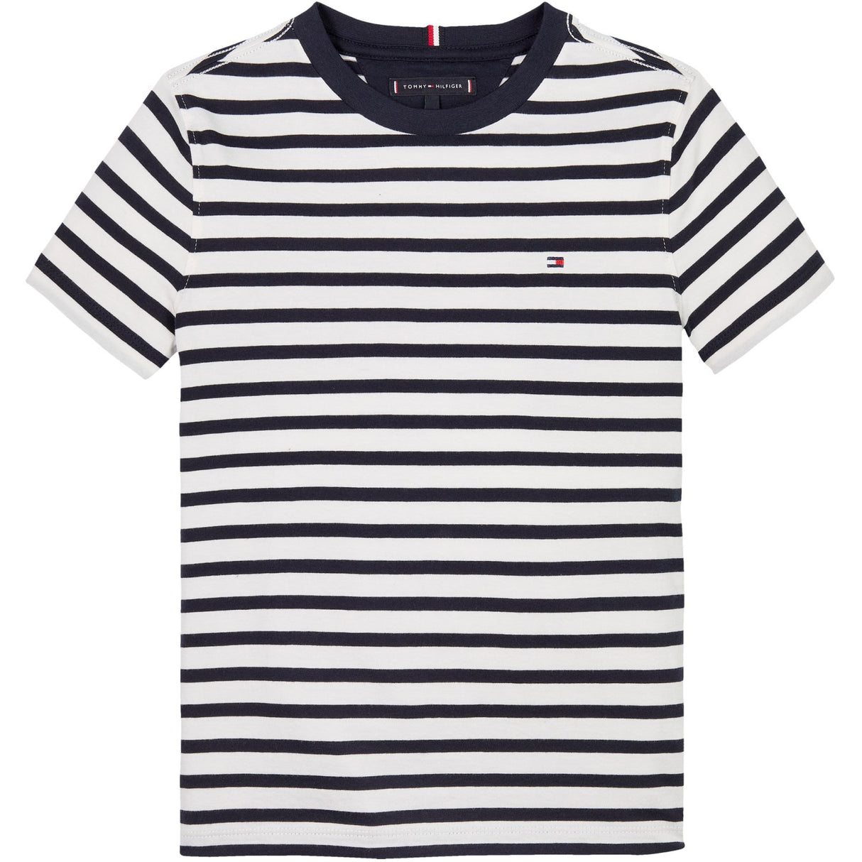 Tommy Hilfiger Dark Night Navy White Breton Stripe Essential Bomull Reg T-Skjorta