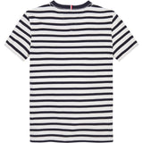 Tommy Hilfiger Dark Night Navy White Breton Stripe Essential Bomull Reg T-Skjorta