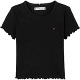 Tommy Hilfiger Black Essential Rib Topp SS