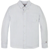 Tommy Hilfiger Breezy Blue Stripe Linne Blend Striped Skjorta LS