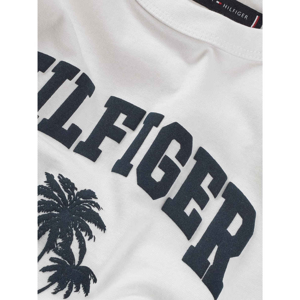 Tommy Hilfiger White Hilfiger Palm Print T-Skjorta