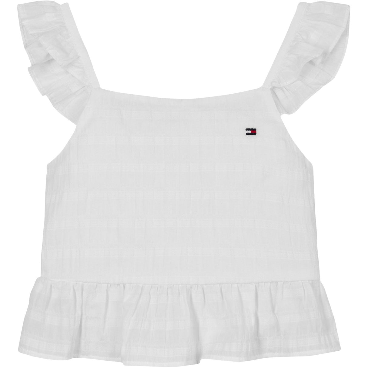 Tommy Hilfiger White Textured Bomull Topp