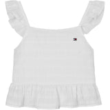 Tommy Hilfiger White Textured Bomull Topp