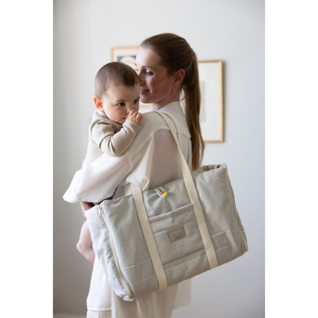 Cam Cam Copenhagen Classic Stripes Blue Fold-Out Skötväska