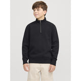 Jack & Jones Junior Black Bradley Sweatshirt Half Zip Noos