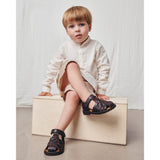 Angulus Dark Brown Flätad Lädersandal