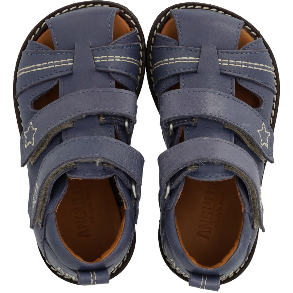 Angulus Indigo Sandal Med Stjernebroderi