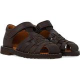 Angulus Dark Brown Flätad Lädersandal