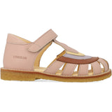 Angulus Rosebud/Clay/Lilac Colourblock Regnbuesandal Med Kardborreband